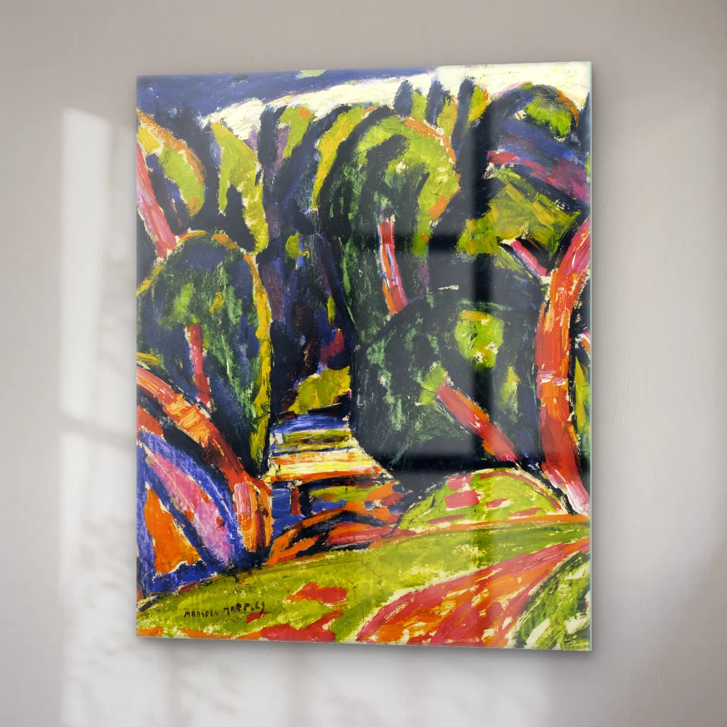 Marsden Hartley – Red Tree cam tablo — sağ açıdan görünüm