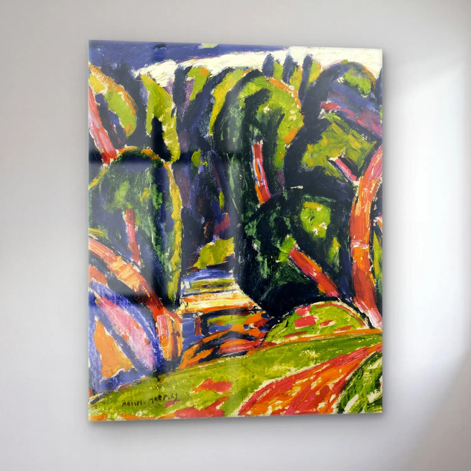 Marsden Hartley – Red Tree cam tablo — sol açıdan görünüm