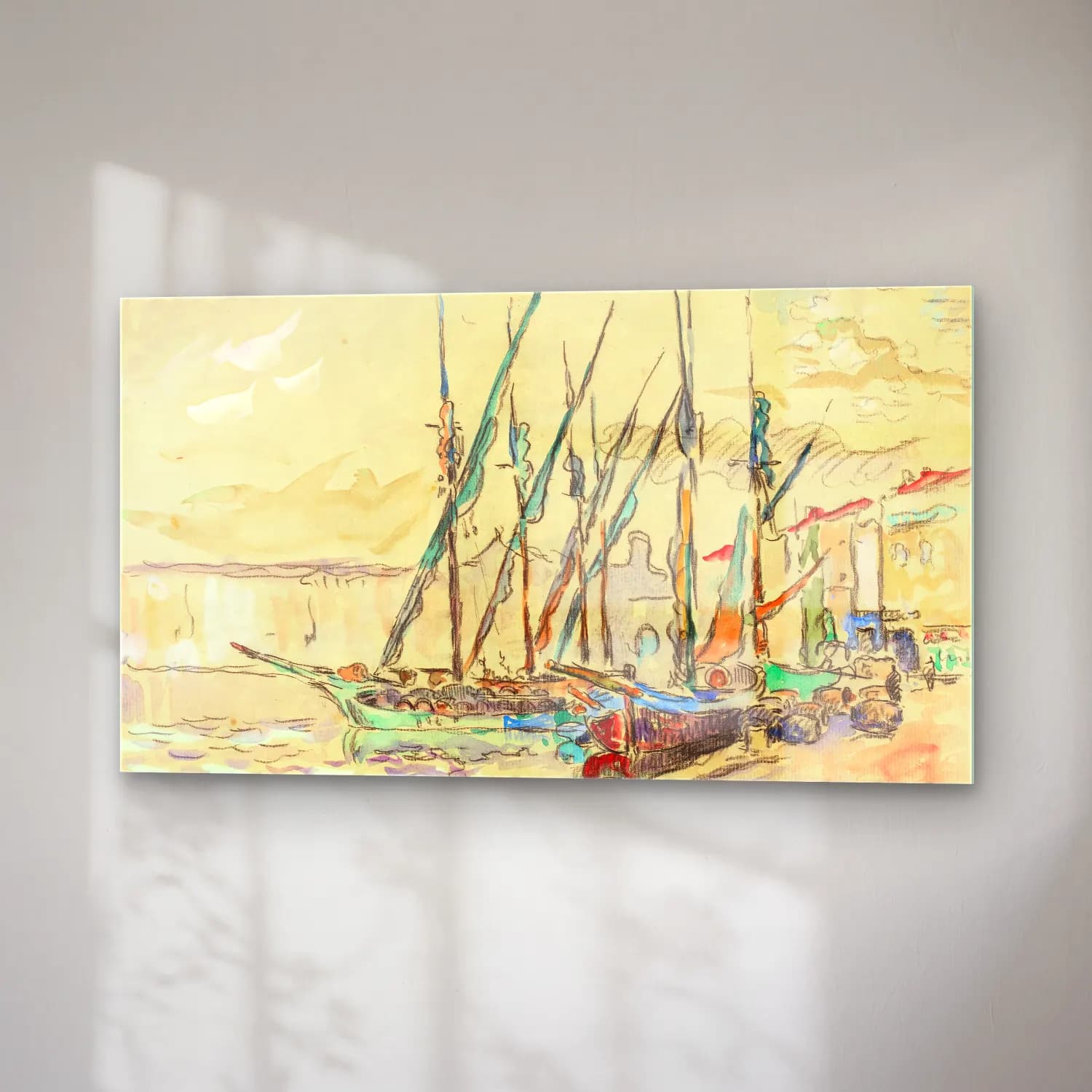 Paul Signac – St. Tropez – Pastel Tonlar cam tablo — sağ açıdan görünüm
