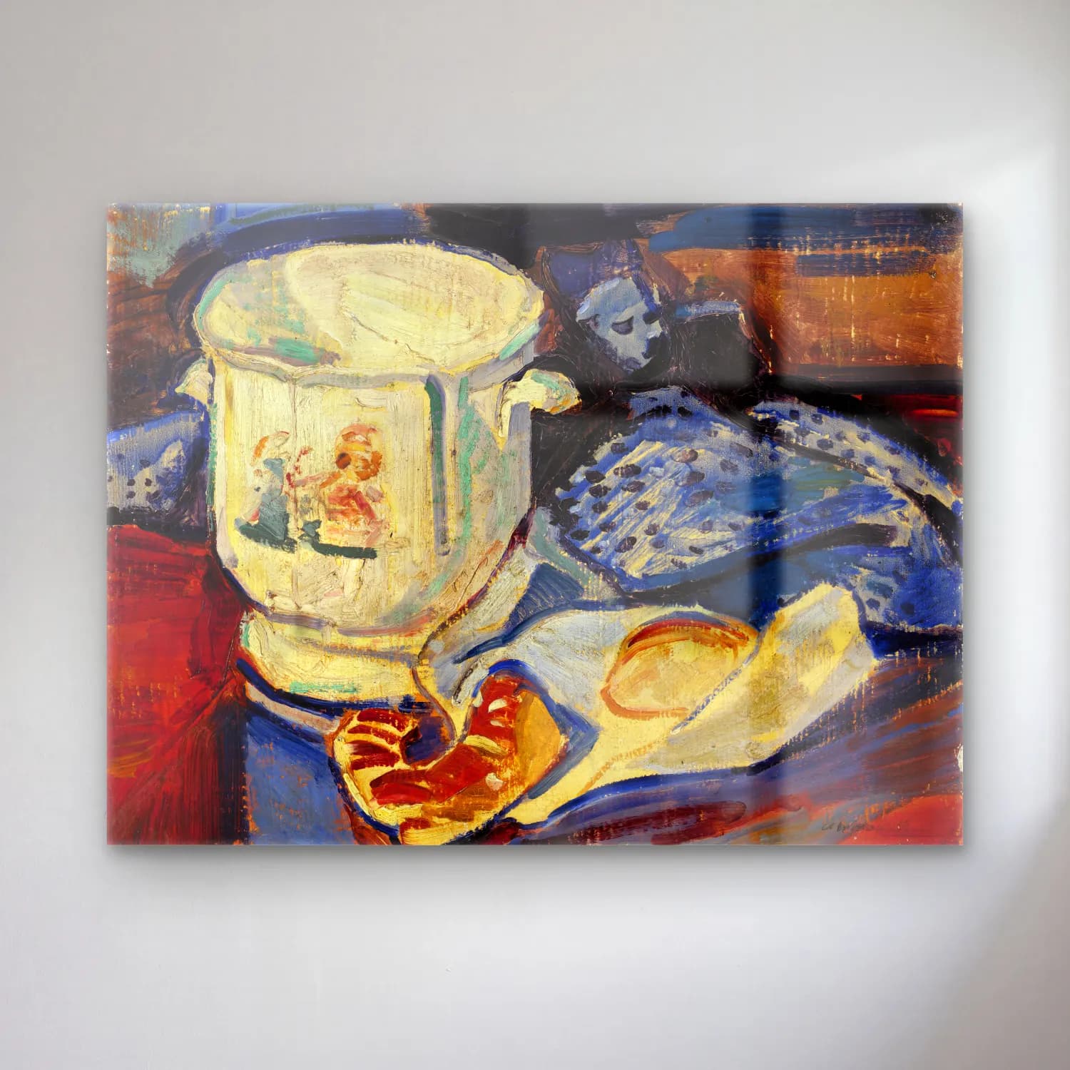 Alfred Henry Maurer – Still Life with Jardinière cam tablo — Alfred Henry Maurer – Still Life with Jardinière — empresyonist ekmek ve pastalar