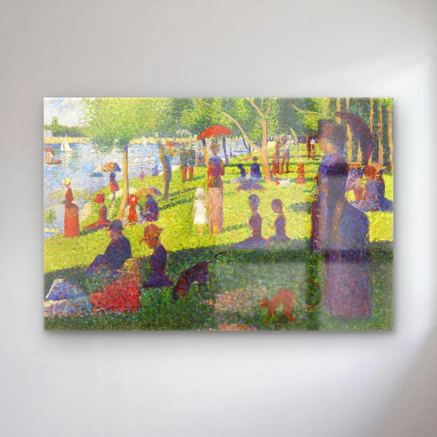 Georges Seurat – Study For a Sunday on La Grande Jatte cam tablo — Georges Seurat – Study For a Sunday on La Grande Jatte — empresyonist sahilde i̇nsanlar