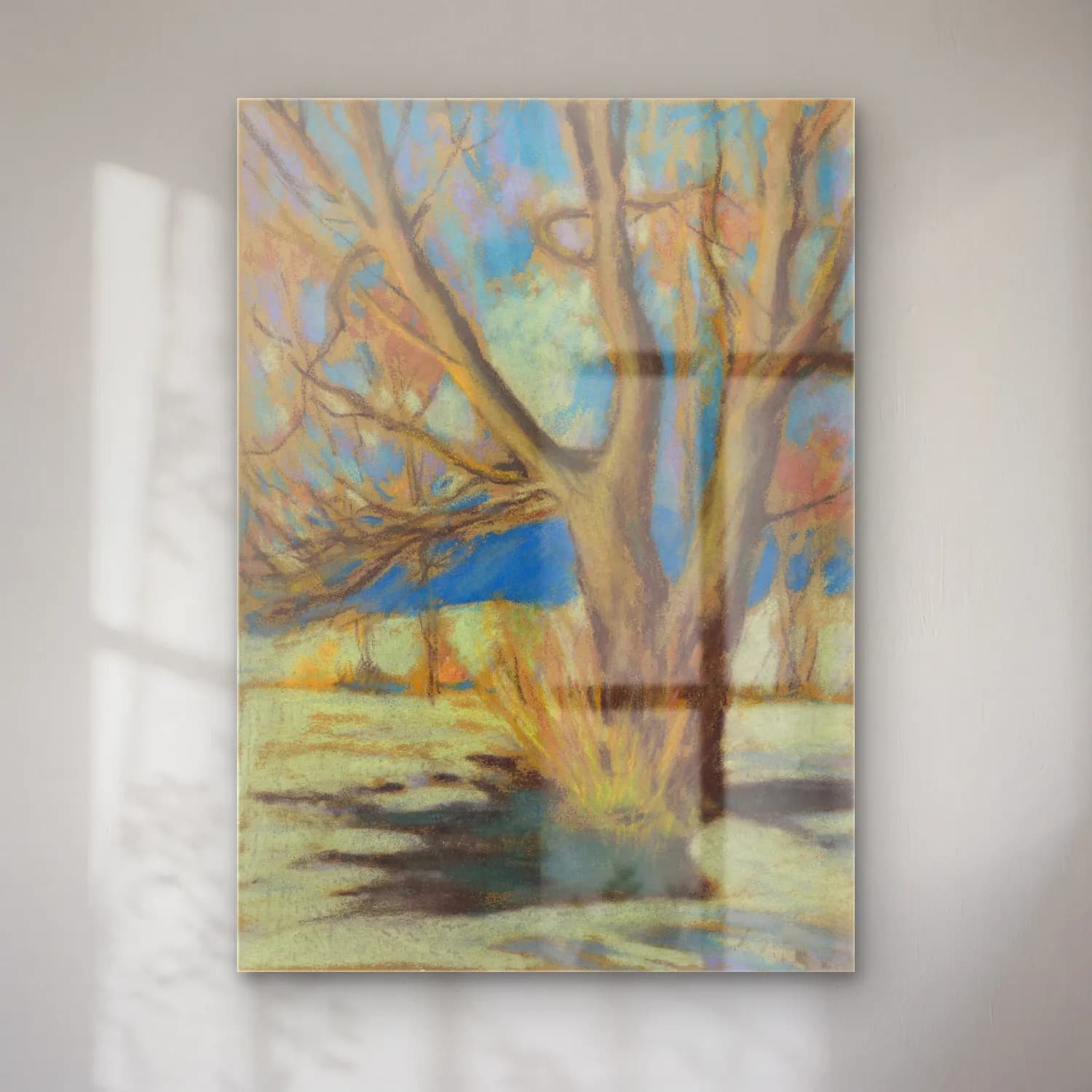 Zolo Palugyay – Study of a bare tree in the winter cam tablo — Zolo Palugyay – Study of a bare tree in the winter — yağlı boya yalnız ağaç