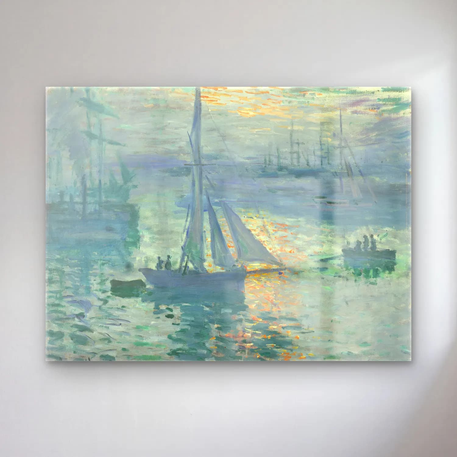 Claude Monet – Sunrise cam tablo — Claude Monet – Sunrise — empresyonist liman ve tekneler