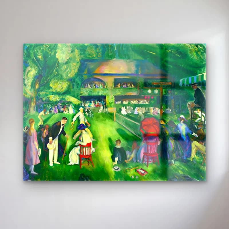 George Bellows – Tennis at Newport oil painting art cam tablo — George Bellows – Tennis at Newport oil painting art — empresyonist tenis