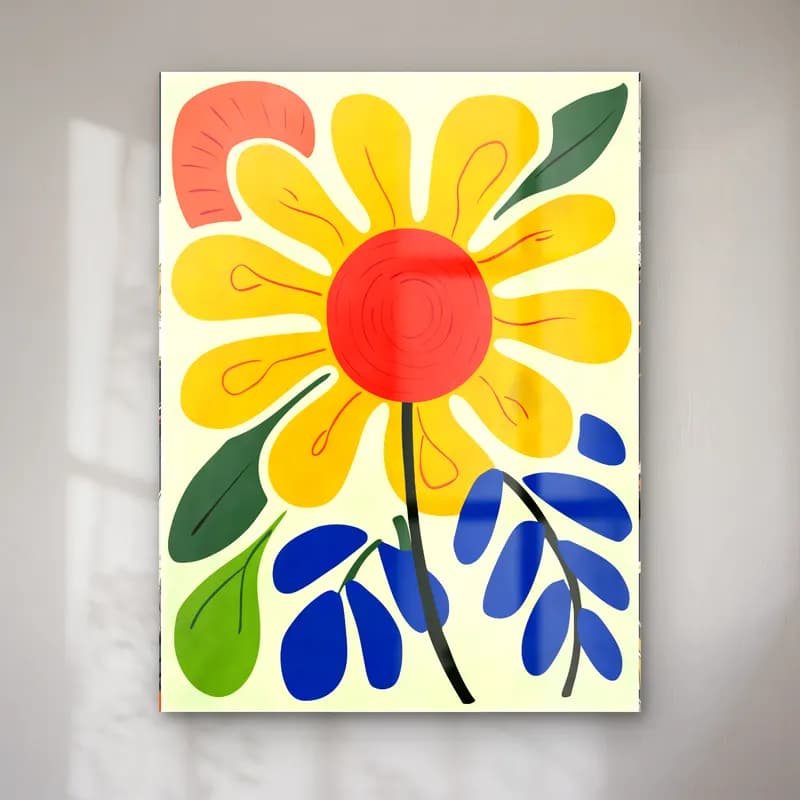 Retro Çiçek Deseni No. 61 cam tablo — Retro Çiçek Deseni No. 61 — retro çiçek deseni