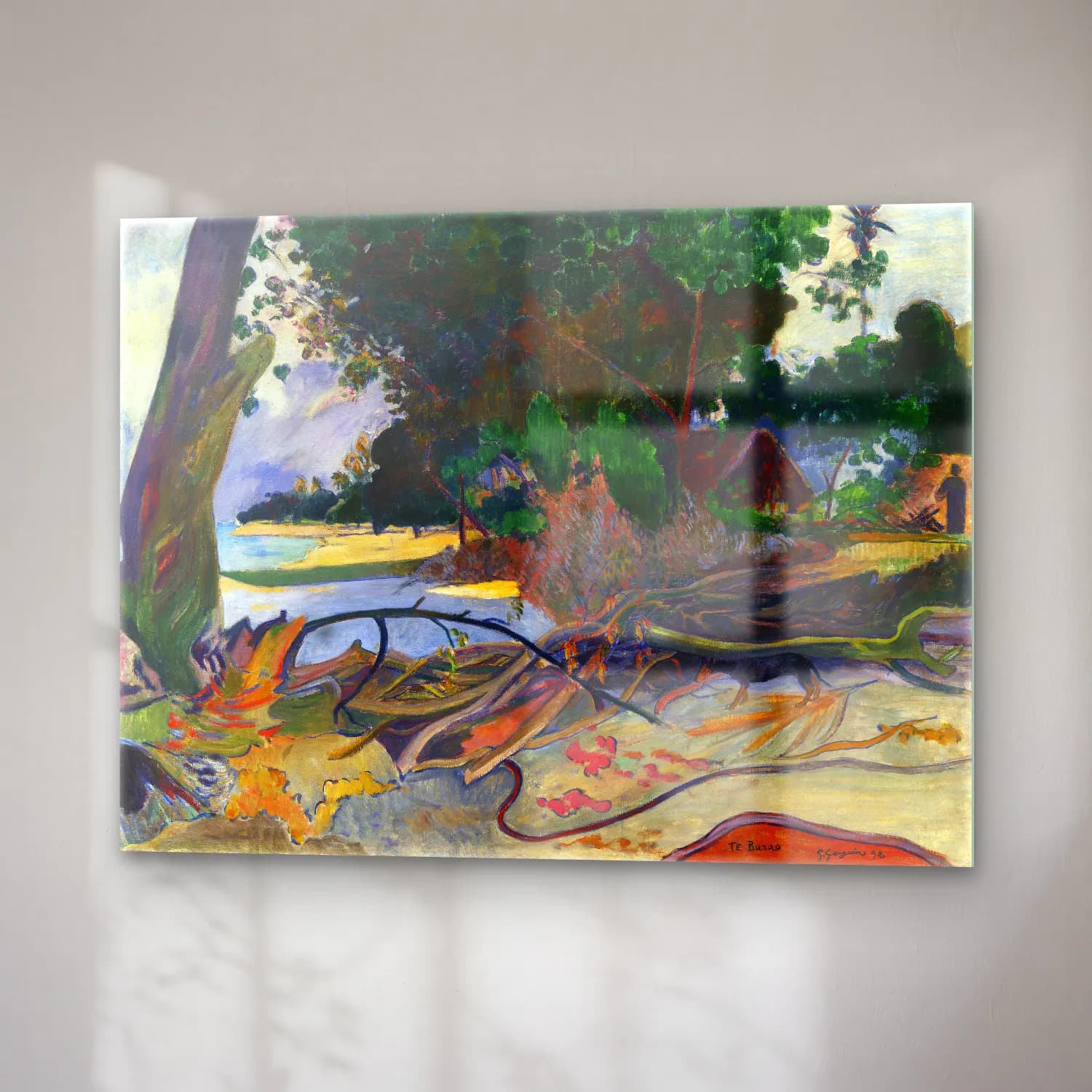 Paul Gauguin – The Hibiscus Tree (Te burao) cam tablo — sağ açıdan görünüm