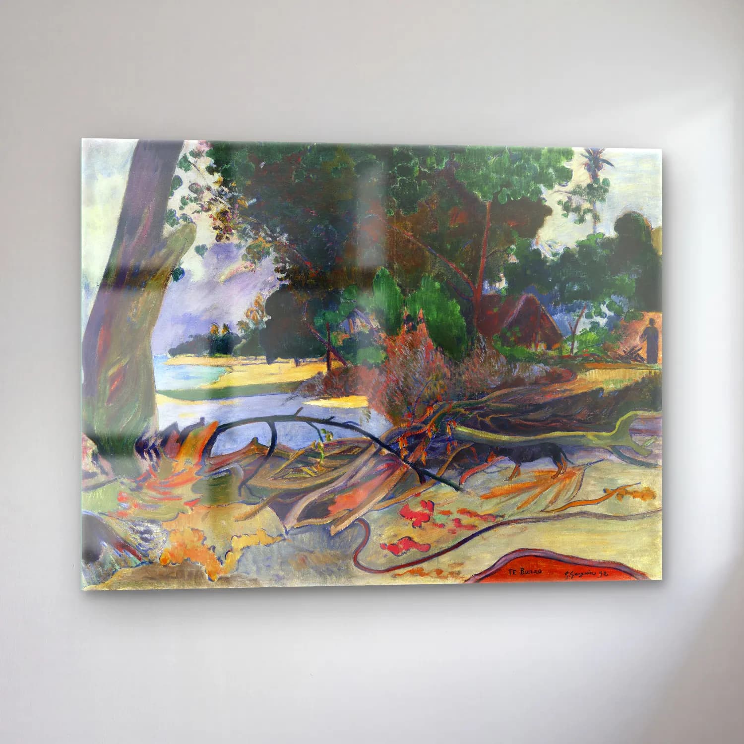 Paul Gauguin – The Hibiscus Tree (Te burao) cam tablo — sol açıdan görünüm