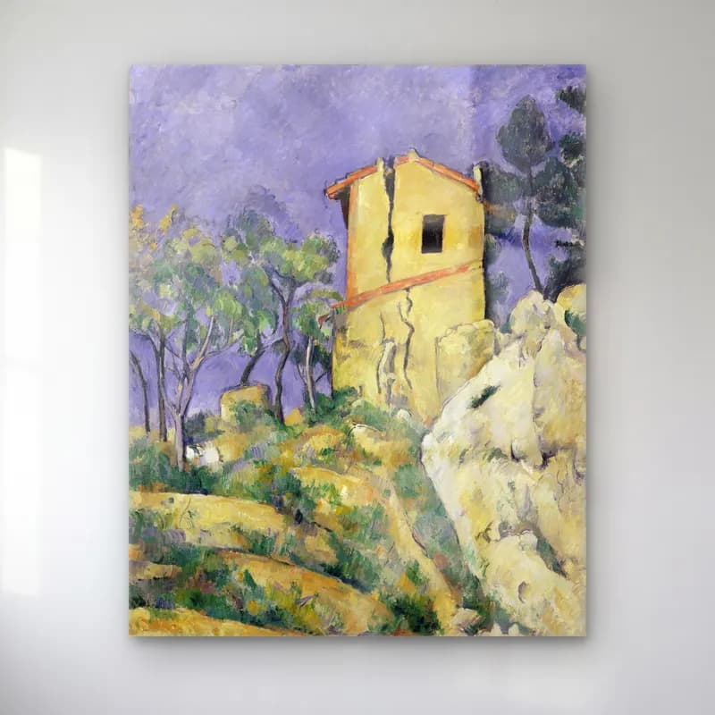 Paul Cézanne – The House with the Cracked Walls cam tablo — Paul Cézanne – The House with the Cracked Walls — empresyonist i̇talyan sahili