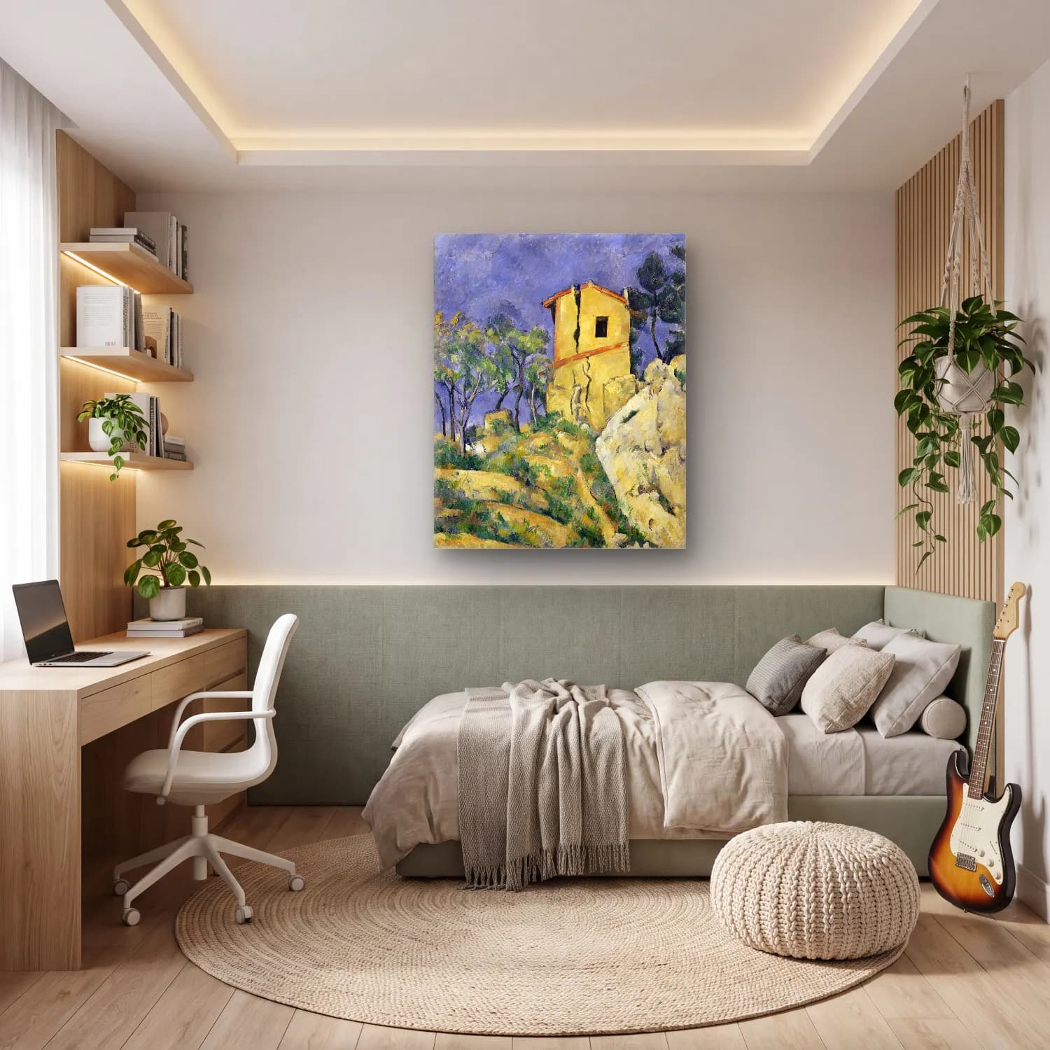 Paul Cézanne – The House with the Cracked Walls cam tablo — genç odasında