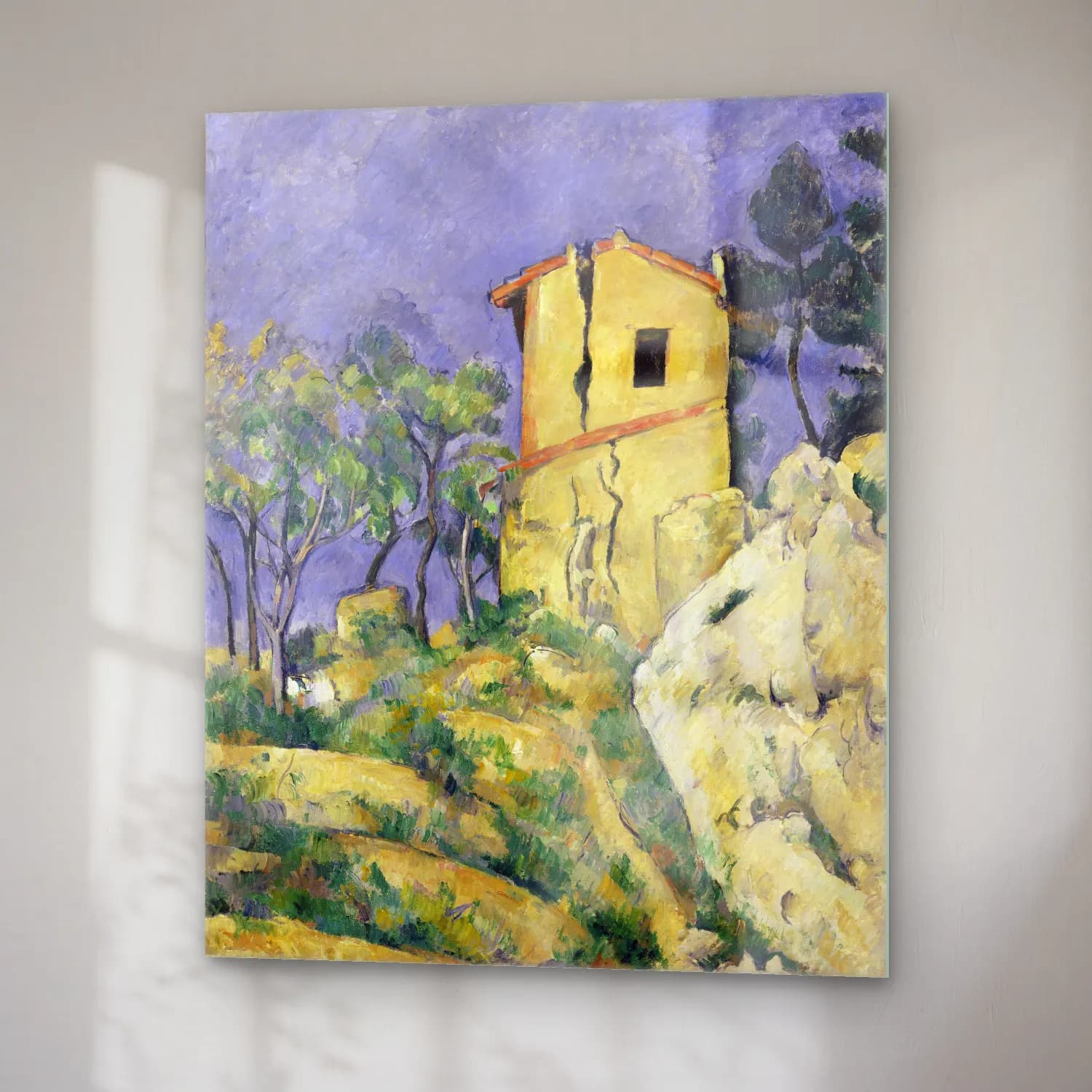 Paul Cézanne – The House with the Cracked Walls cam tablo — sağ açıdan görünüm
