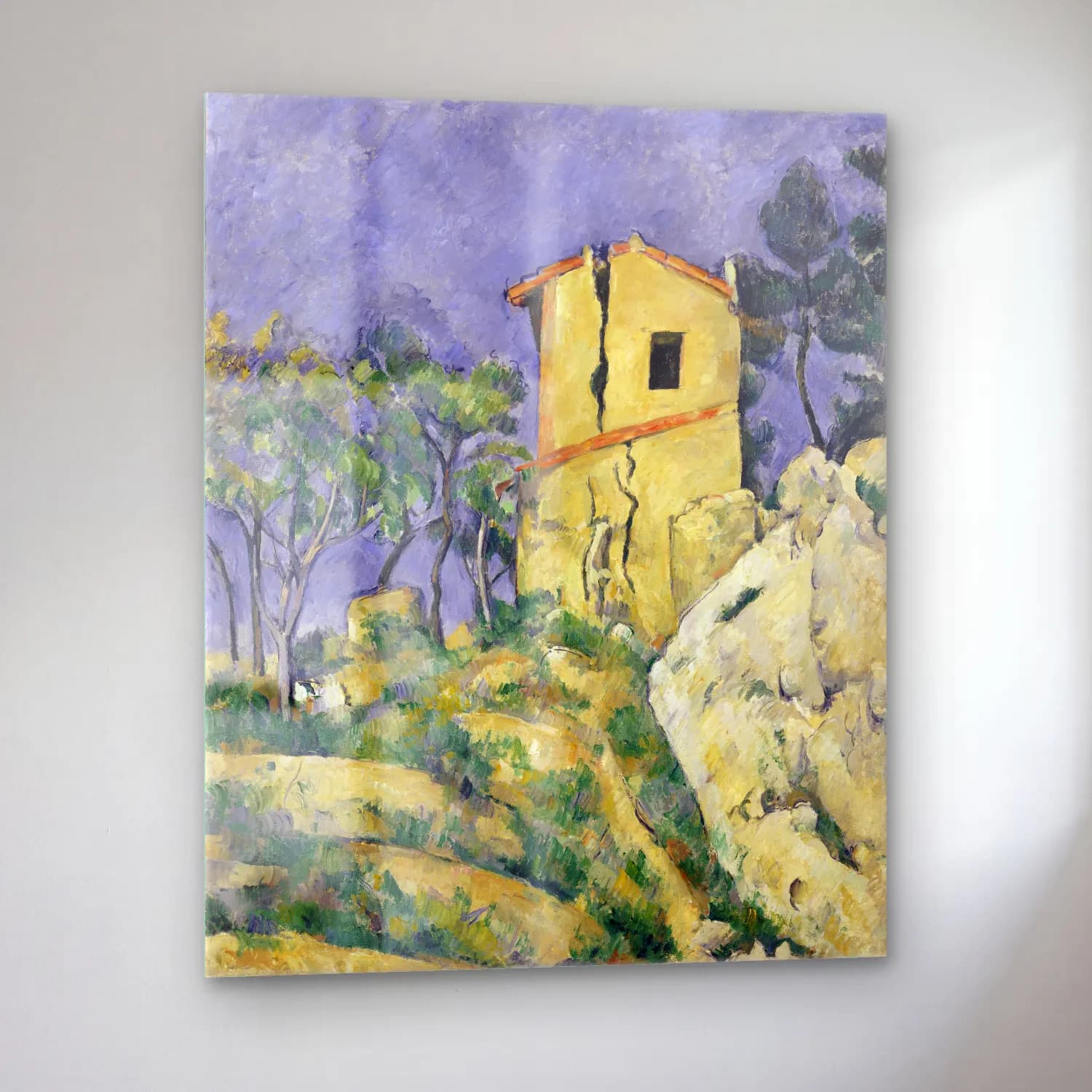 Paul Cézanne – The House with the Cracked Walls cam tablo — sol açıdan görünüm
