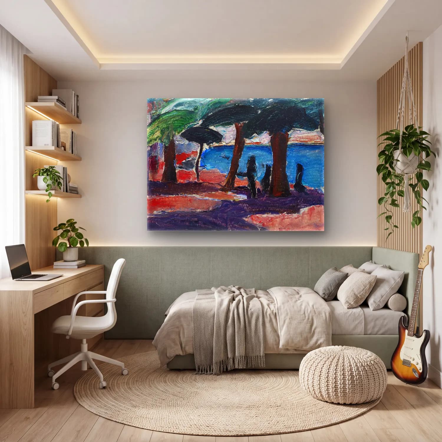 Jens Adolf Jerichau – The Quay, Bandol cam tablo — genç odasında