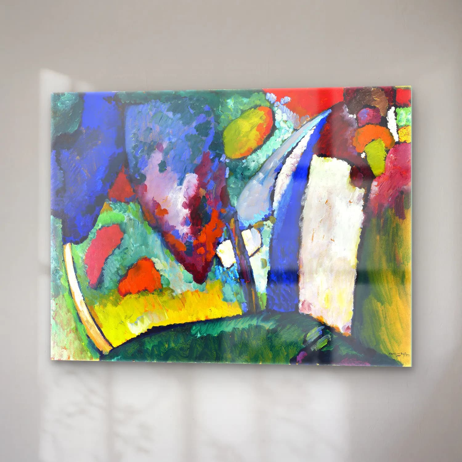 Wassily Kandinsky – The Waterfall painting in high resolution cam tablo — sağ açıdan görünüm