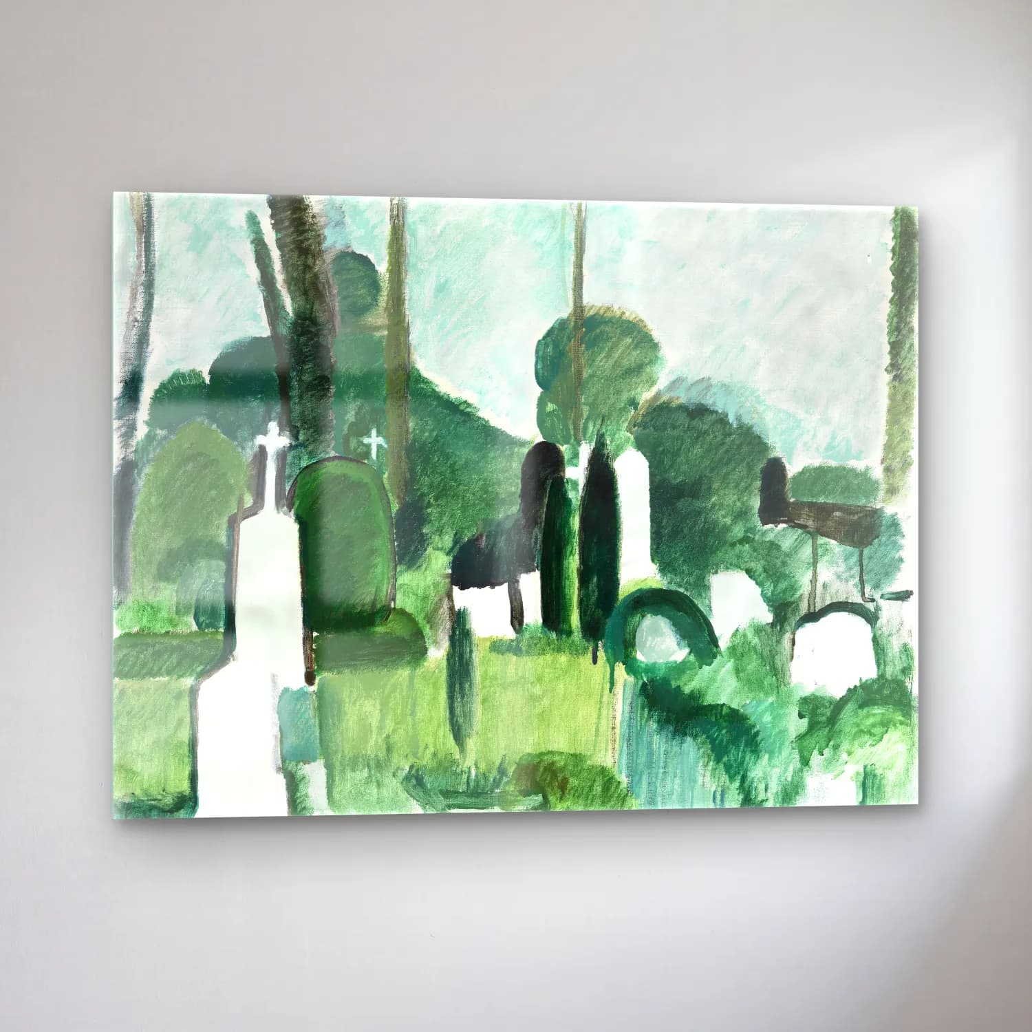 Harald Giersing – The cemetery in Svanninge cam tablo — sol açıdan görünüm