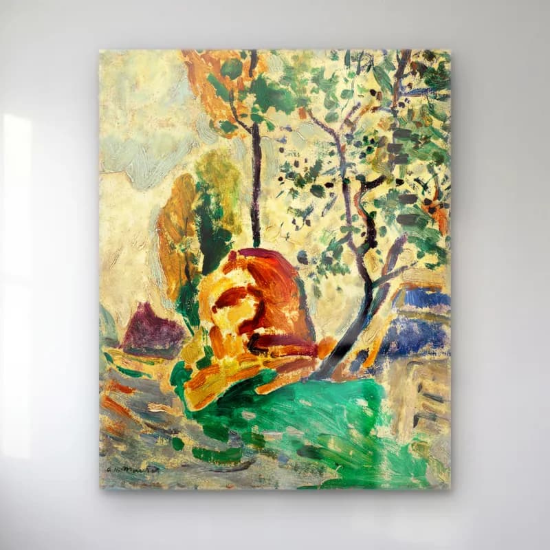 Alfred Henry Maurer – Tree and Rock cam tablo — Alfred Henry Maurer – Tree and Rock — empresyonist soyut manzara