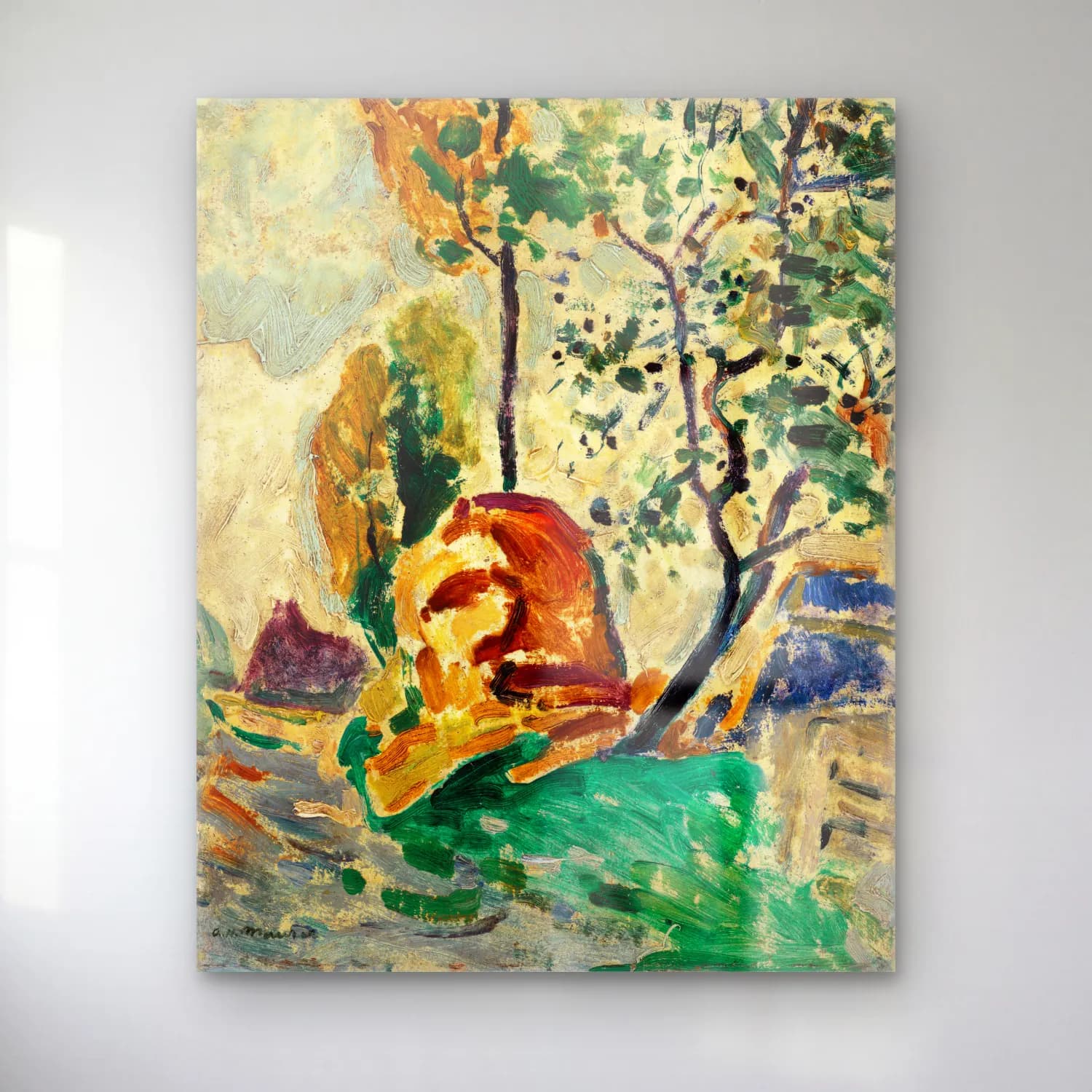 Alfred Henry Maurer – Tree and Rock cam tablo — Alfred Henry Maurer – Tree and Rock — empresyonist soyut manzara