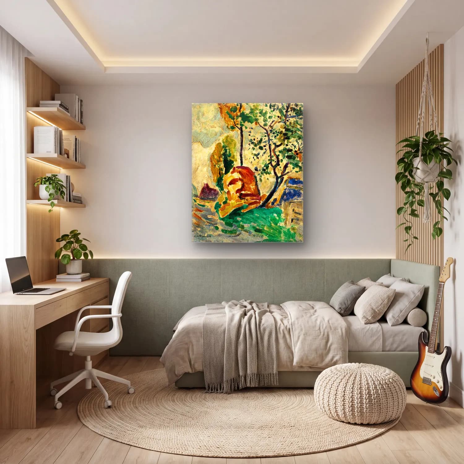 Alfred Henry Maurer – Tree and Rock cam tablo — genç odasında