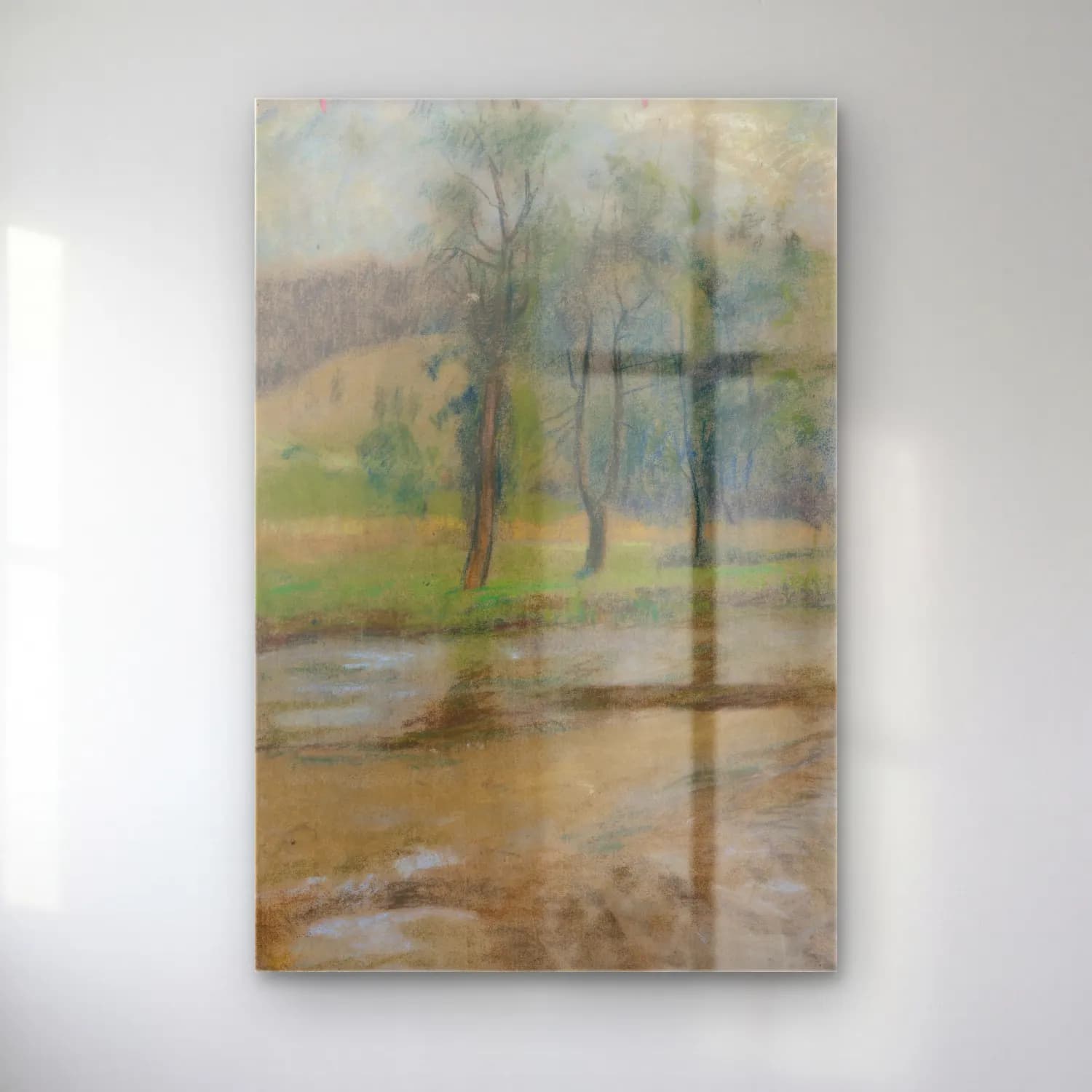 Zolo Palugyay – Trees by the river cam tablo — Zolo Palugyay – Trees by the river — empresyonist kırda nehir