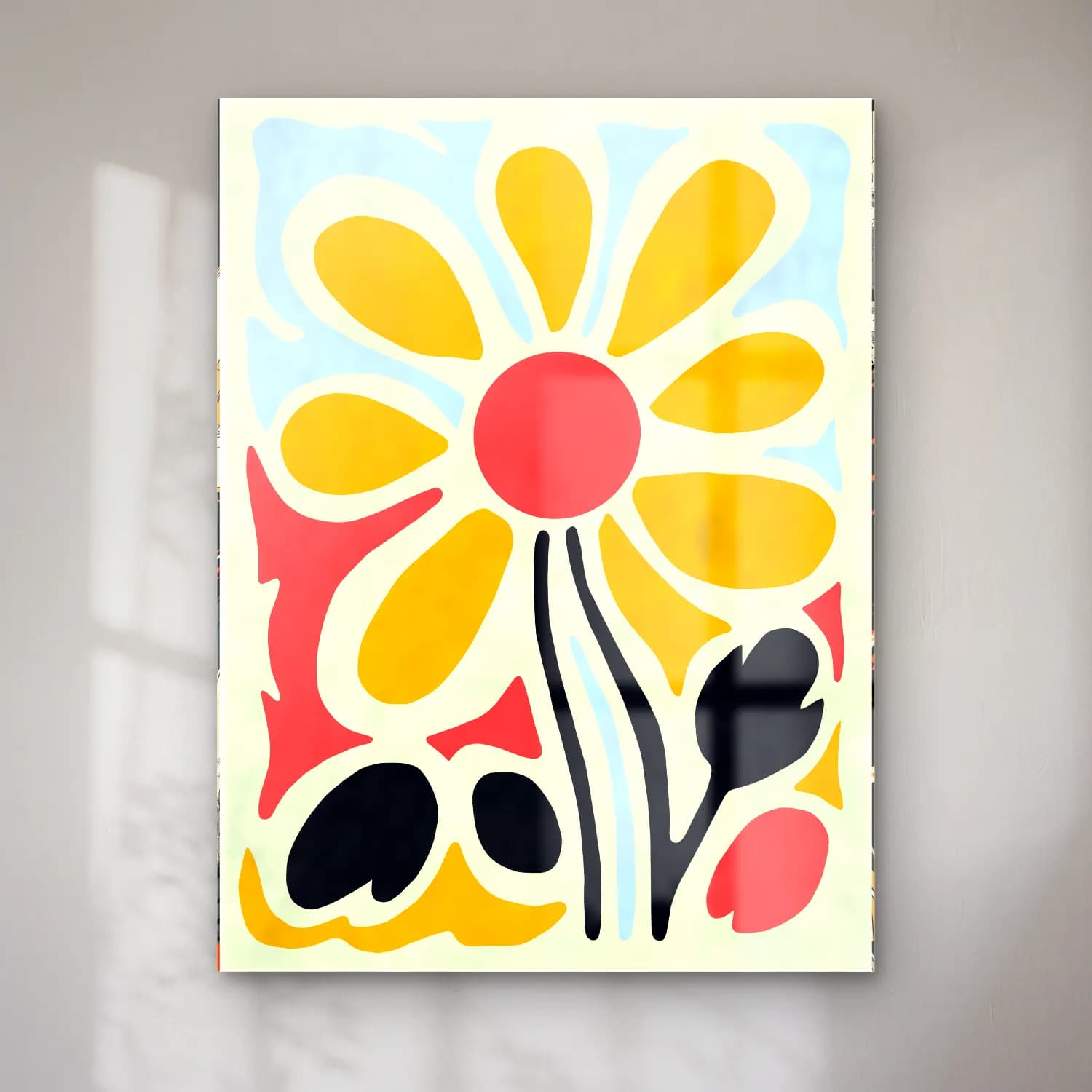 Boho Çiçek Deseni No. 64 cam tablo — Boho Çiçek Deseni No. 64 — boho çiçek deseni