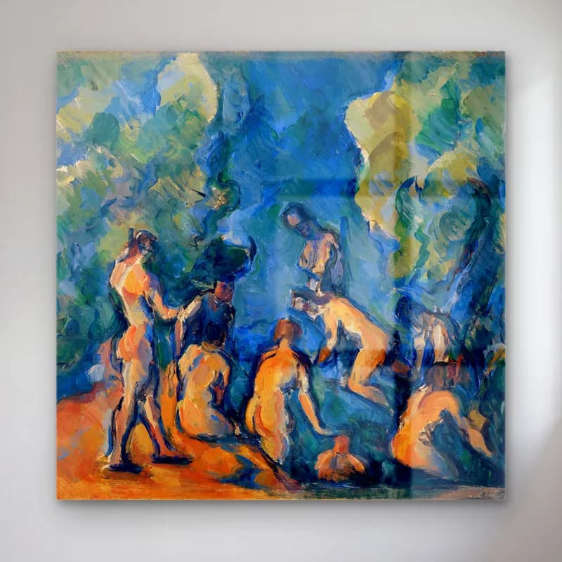 Paul Cézanne – Bathers (Baigneurs) cam tablo — Paul Cézanne – Bathers (Baigneurs) — empresyonist dansçılar