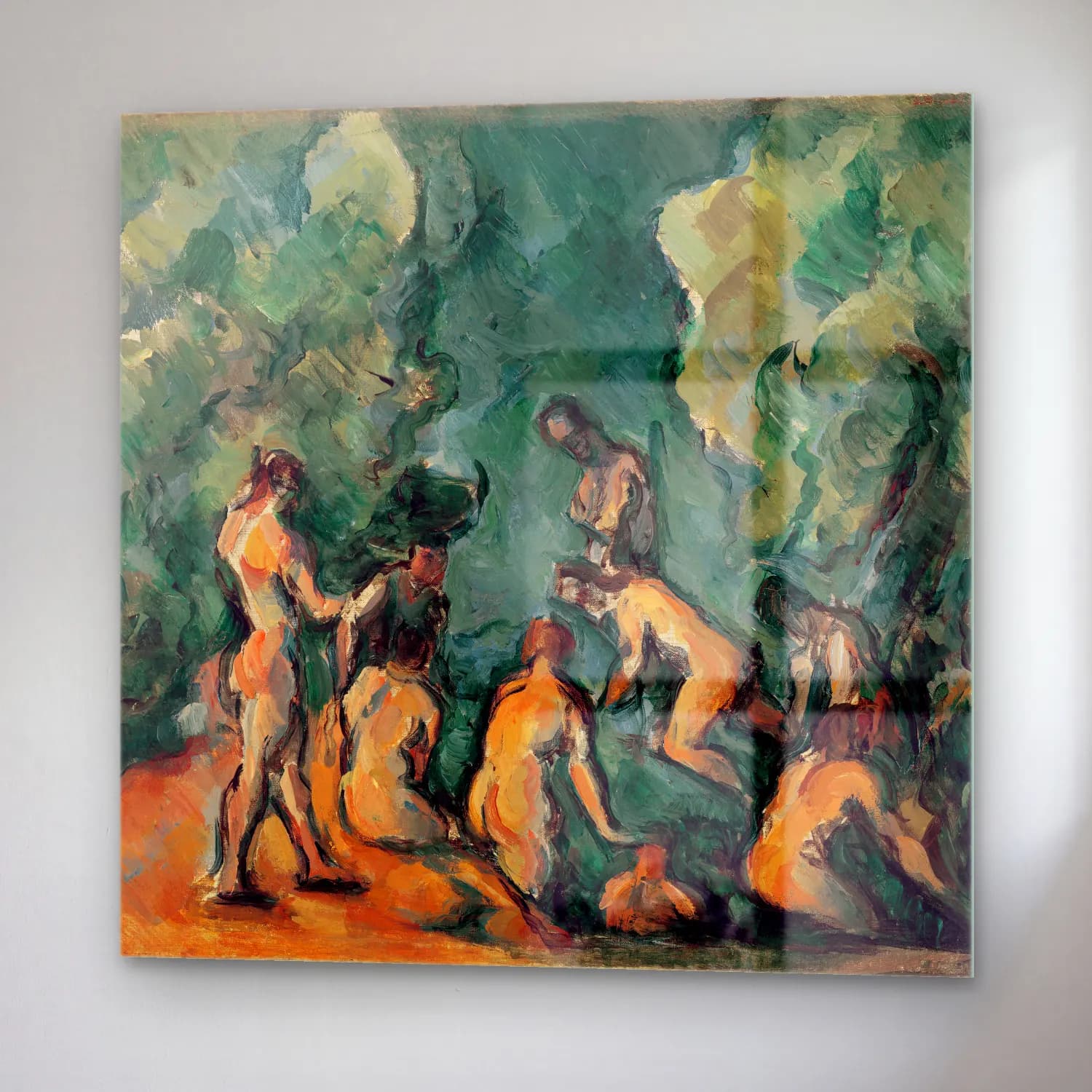 Paul Cézanne – Bathers (Baigneurs) cam tablo — sağ açıdan görünüm