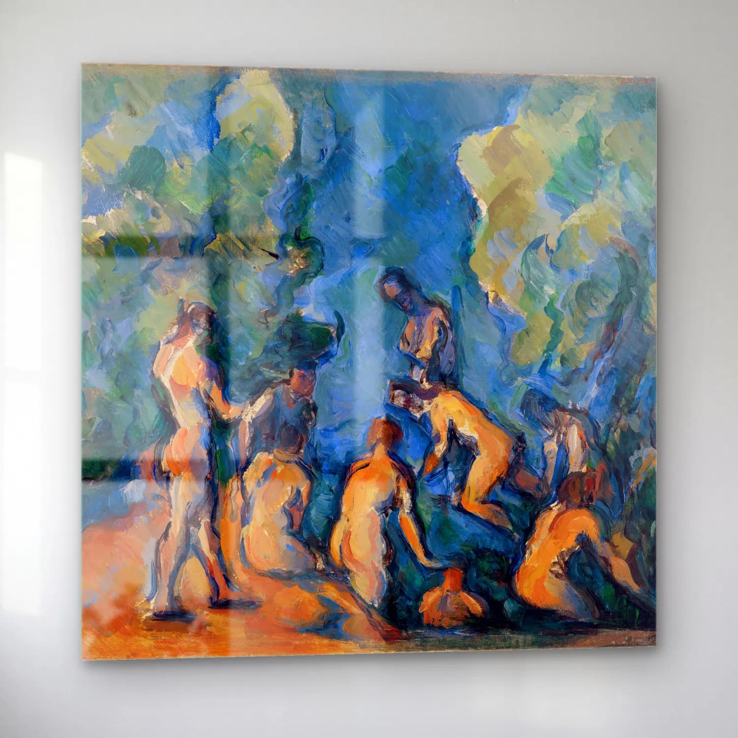 Paul Cézanne – Bathers (Baigneurs) cam tablo — sol açıdan görünüm