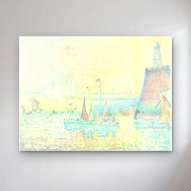 Paul Signac – Evening (Le soir) cam tablo — Paul Signac – Evening (Le soir) — empresyonist liman ve tekneler