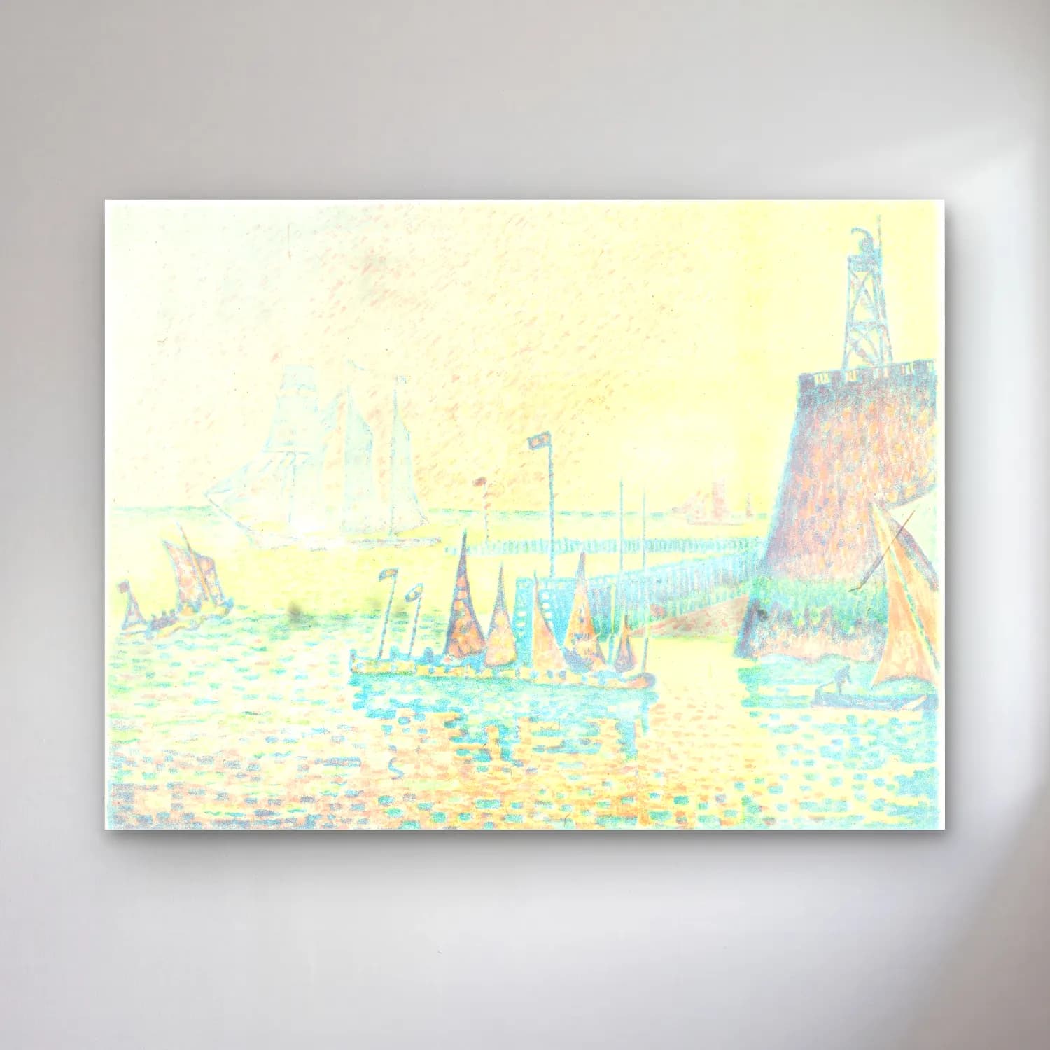 Paul Signac – Evening (Le soir) cam tablo — Paul Signac – Evening (Le soir) — empresyonist liman ve tekneler