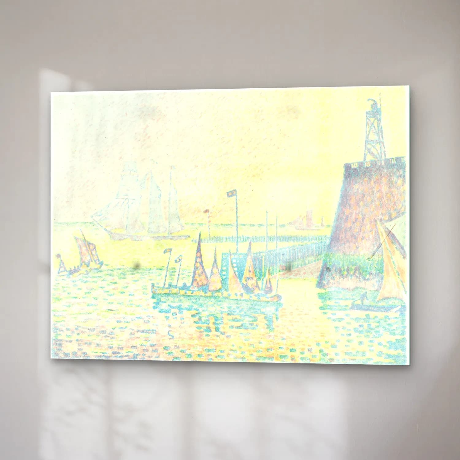 Paul Signac – Evening (Le soir) cam tablo — sağ açıdan görünüm