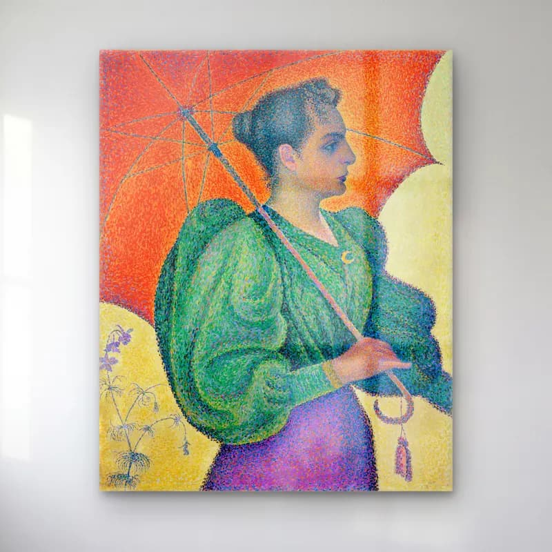 Paul Signac – Femme à l ombrelle cam tablo — Paul Signac – Femme à l ombrelle — empresyonist kadın portresi