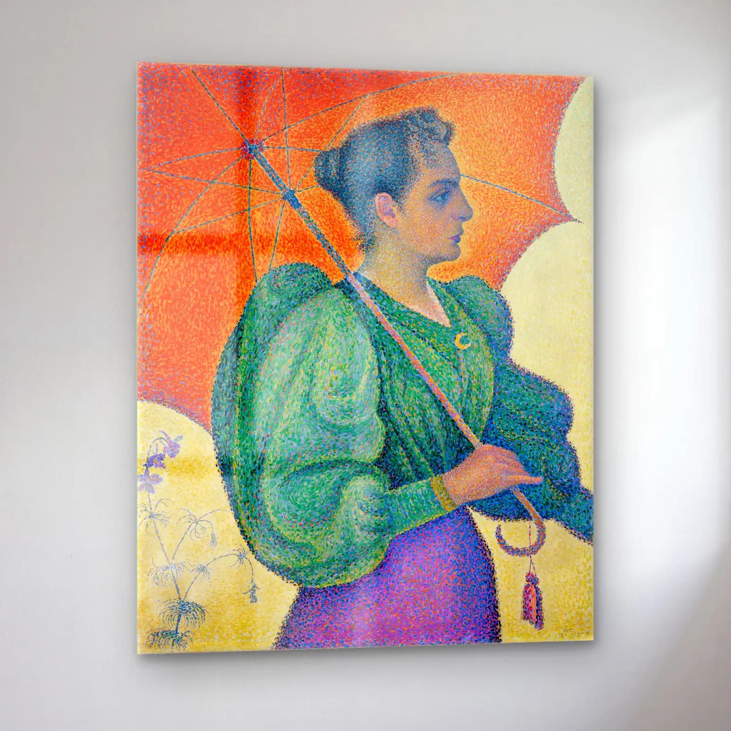 Paul Signac – Femme à l ombrelle cam tablo — sol açıdan görünüm