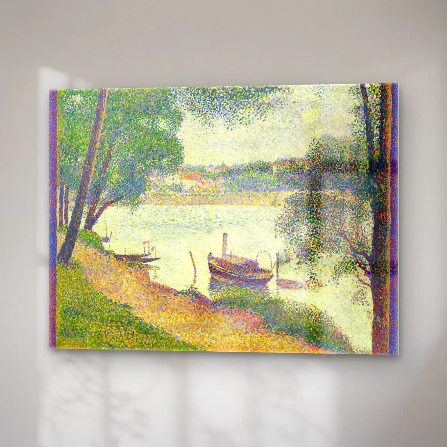 Georges Seurat – Gray Weather (ca. 1886–1888) cam tablo — sağ açıdan görünüm