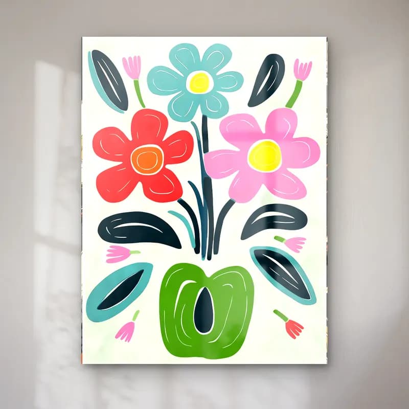 Boho Çiçek Deseni No. 66 cam tablo — Boho Çiçek Deseni No. 66 — boho çiçek deseni