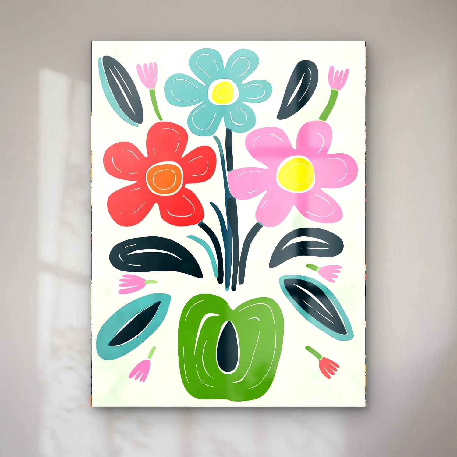 Boho Çiçek Deseni No. 66 cam tablo — Boho Çiçek Deseni No. 66 — boho çiçek deseni