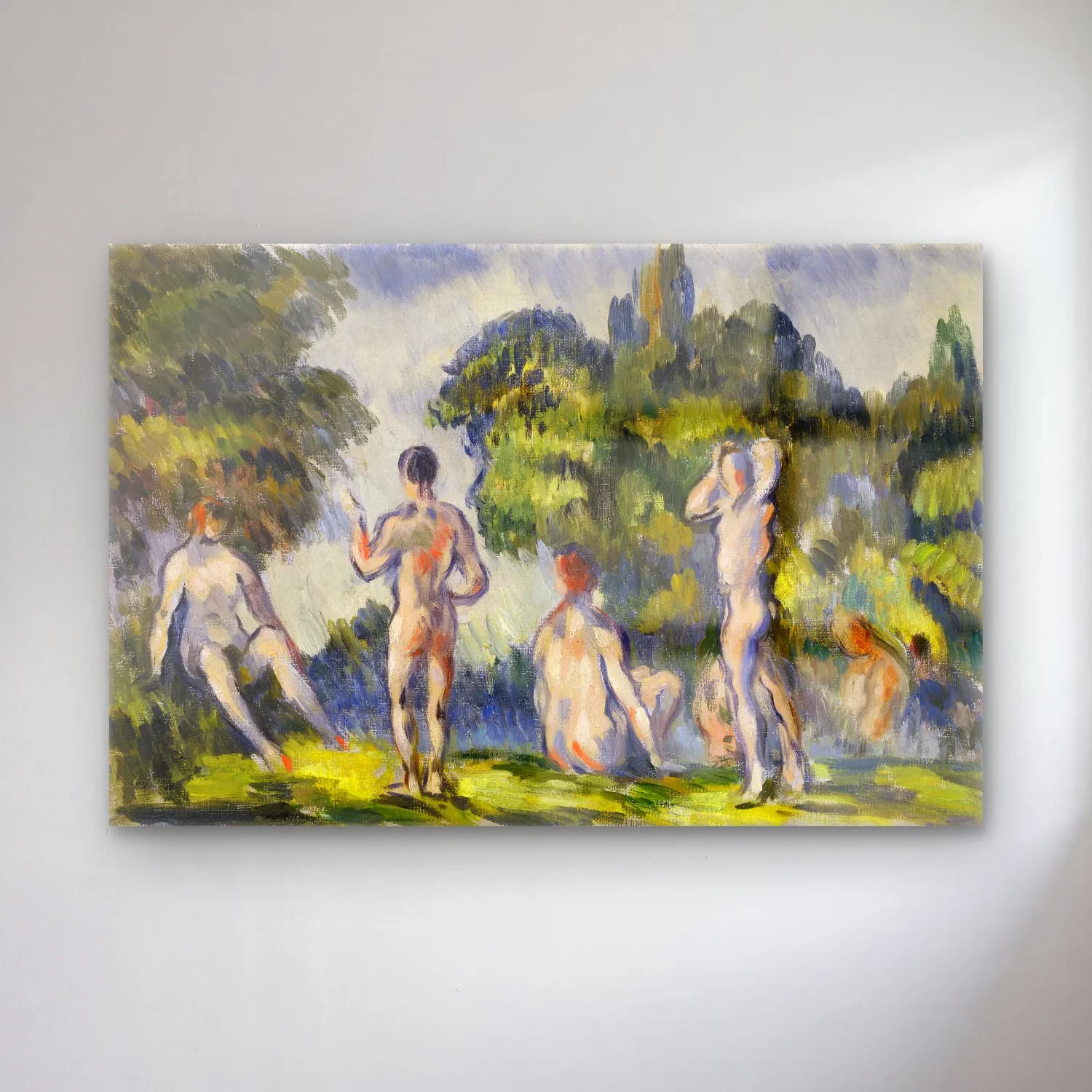 Paul Cézanne – Bathers (ca. 1890–1894) cam tablo — Paul Cézanne – Bathers (ca. 1890–1894) — empresyonist dansçılar