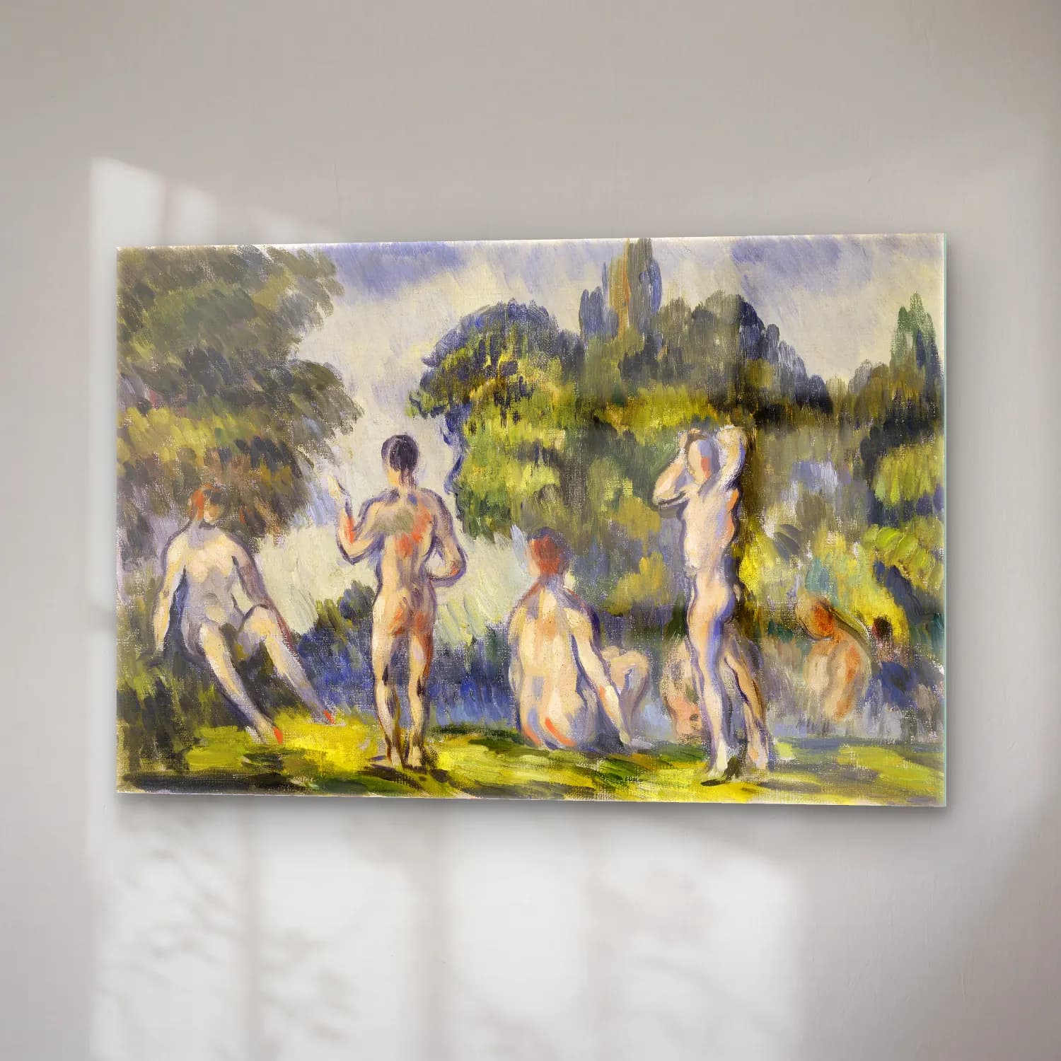 Paul Cézanne – Bathers (ca. 1890–1894) cam tablo — sağ açıdan görünüm