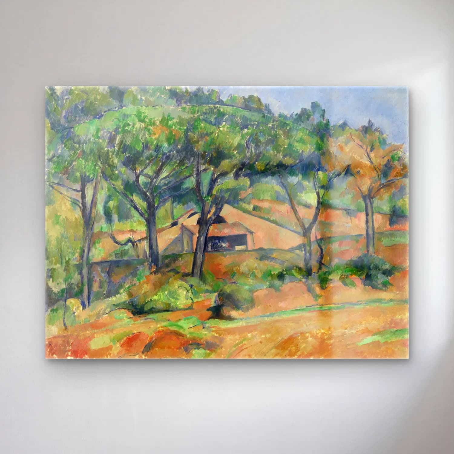Paul Cézanne – House in Provence (Maison en Provence) (ca.1890) cam tablo — Paul Cézanne – House in Provence (Maison en Provence) (ca.1890) — empresyonist kır evi