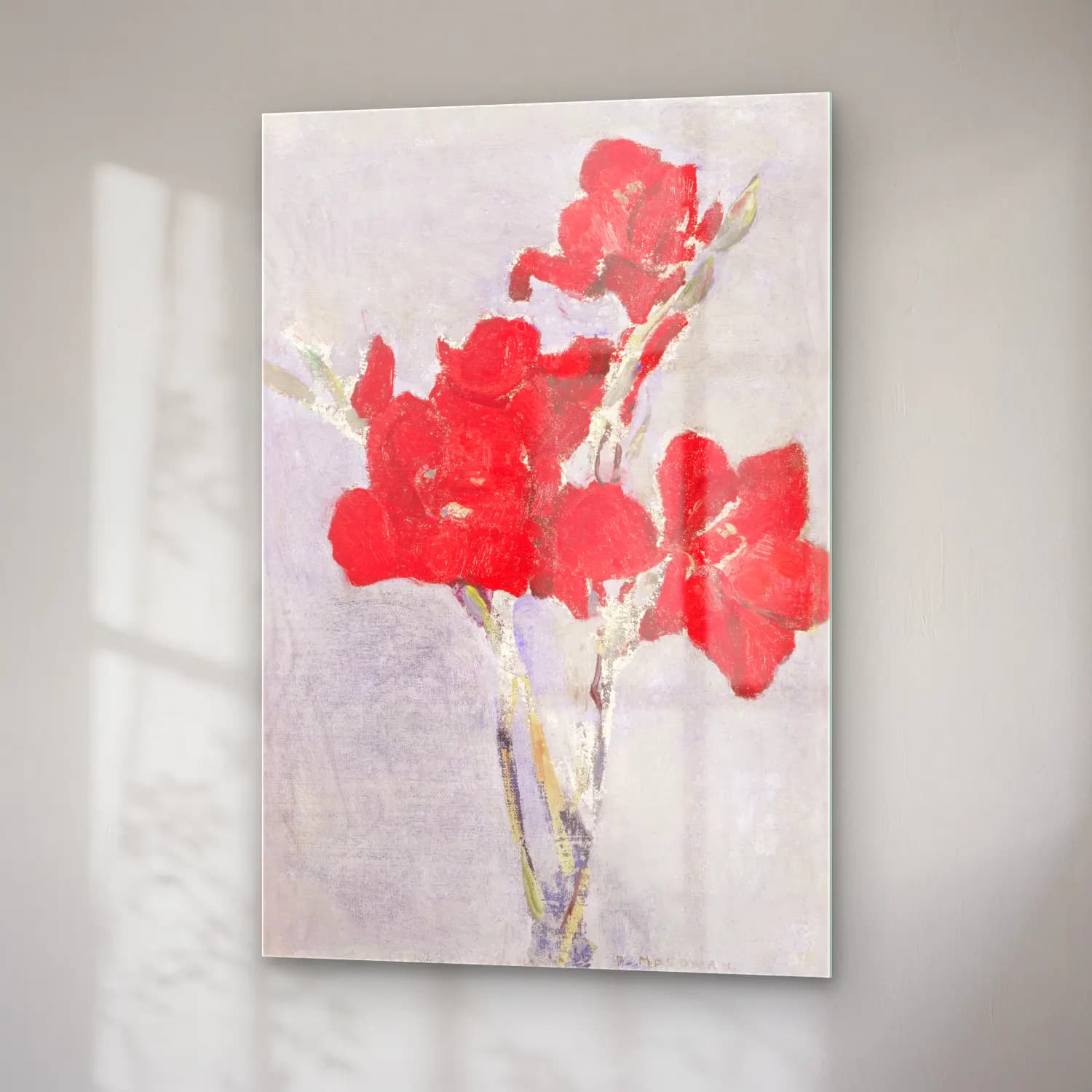 Piet Mondrian – Red Gladioli cam tablo — sağ açıdan görünüm