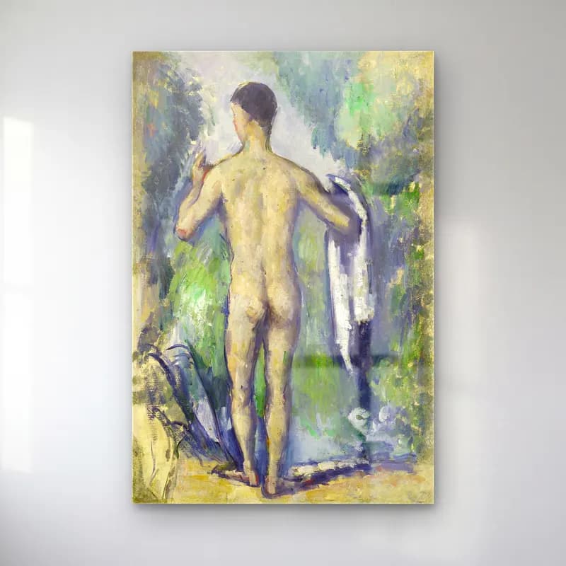Paul Cézanne – Standing Bather, Seen from the Back (ca. 1879–1882) cam tablo — Paul Cézanne – Standing Bather, Seen from the Back (ca. 1879–1882) — empresyonist figür çalışması