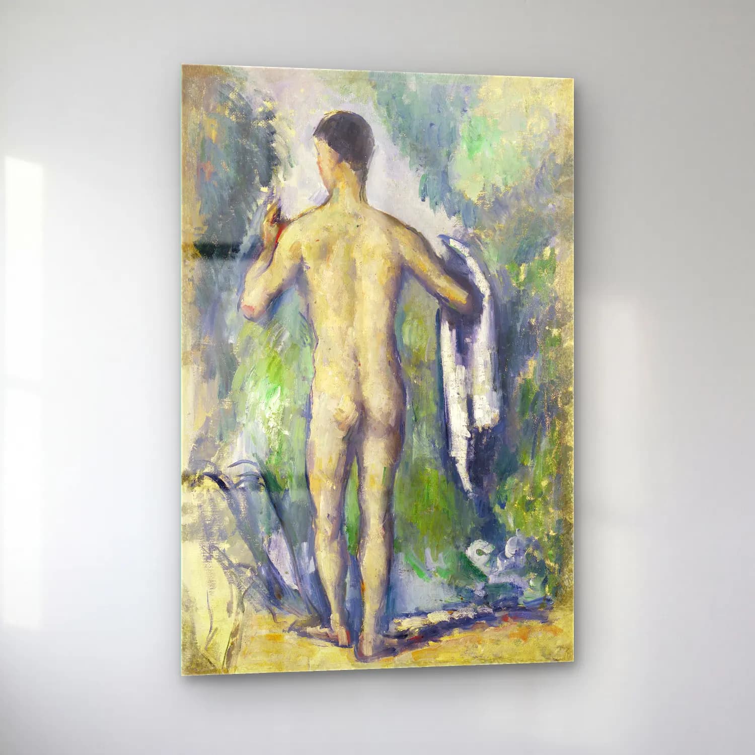 Paul Cézanne – Standing Bather, Seen from the Back (ca. 1879–1882) cam tablo — sol açıdan görünüm