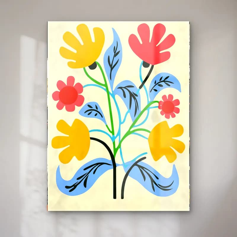 Boho Çiçek Deseni No. 67 cam tablo — Boho Çiçek Deseni No. 67 — boho çiçek deseni