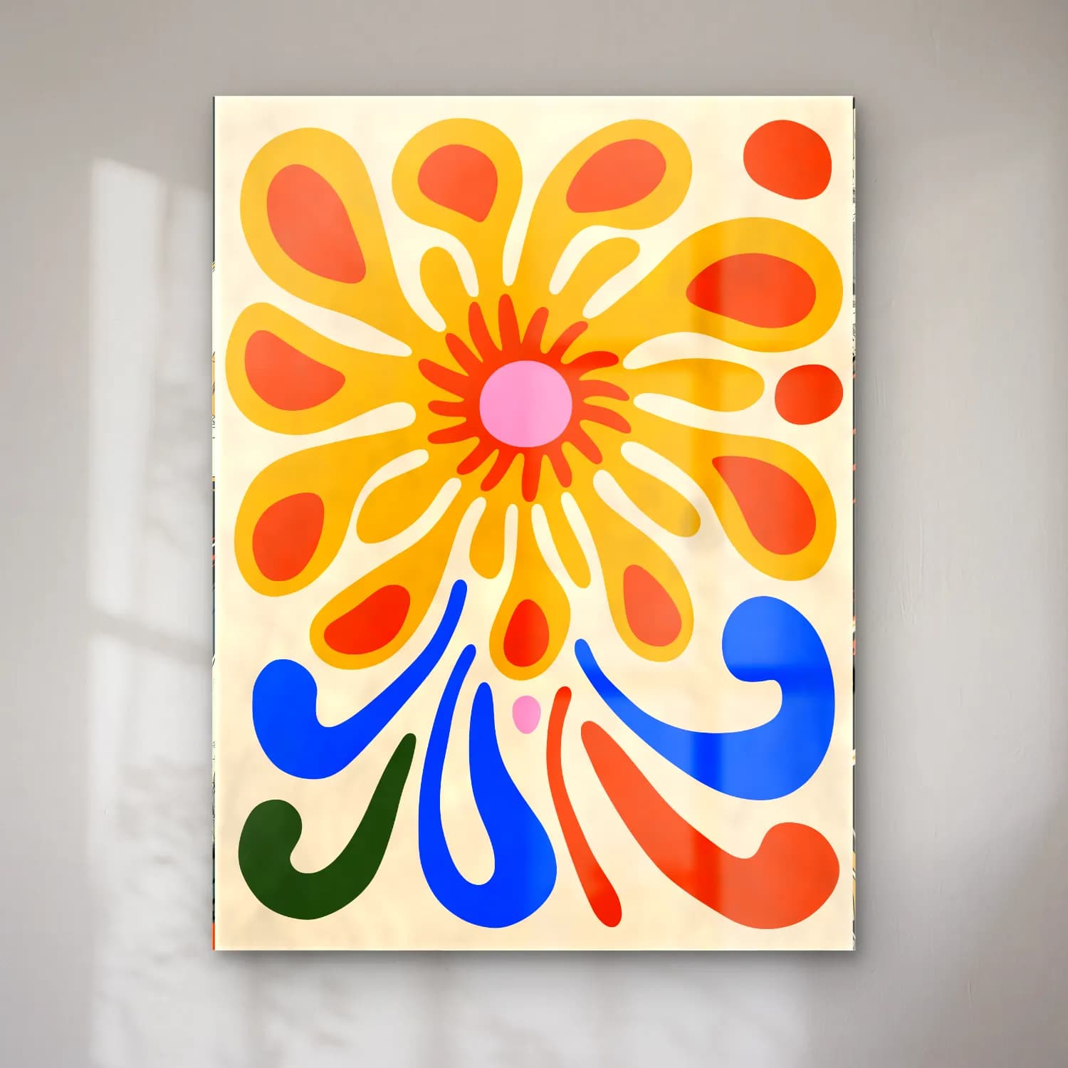 Boho Çiçek Deseni No. 68 cam tablo — Boho Çiçek Deseni No. 68 — boho çiçek deseni