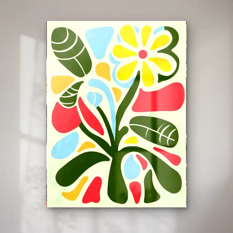 Boho Çiçek Deseni No. 69 cam tablo — Boho Çiçek Deseni No. 69 — boho çiçek deseni