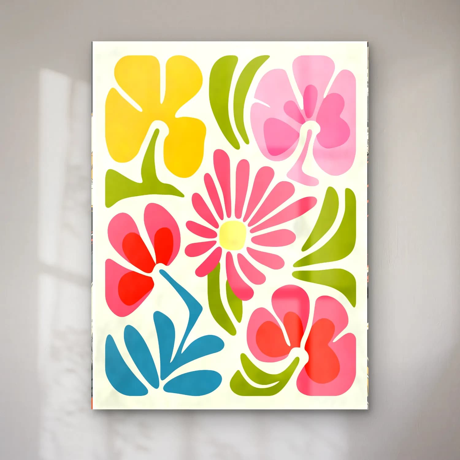 Retro Çiçek Deseni No. 65 cam tablo — Retro Çiçek Deseni No. 65 — retro çiçek deseni