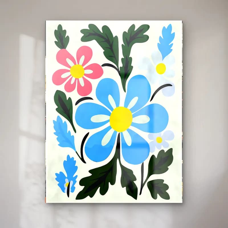 Pastel Çiçek Deseni No. 34 cam tablo — Pastel Çiçek Deseni No. 34 — pastel çiçek deseni