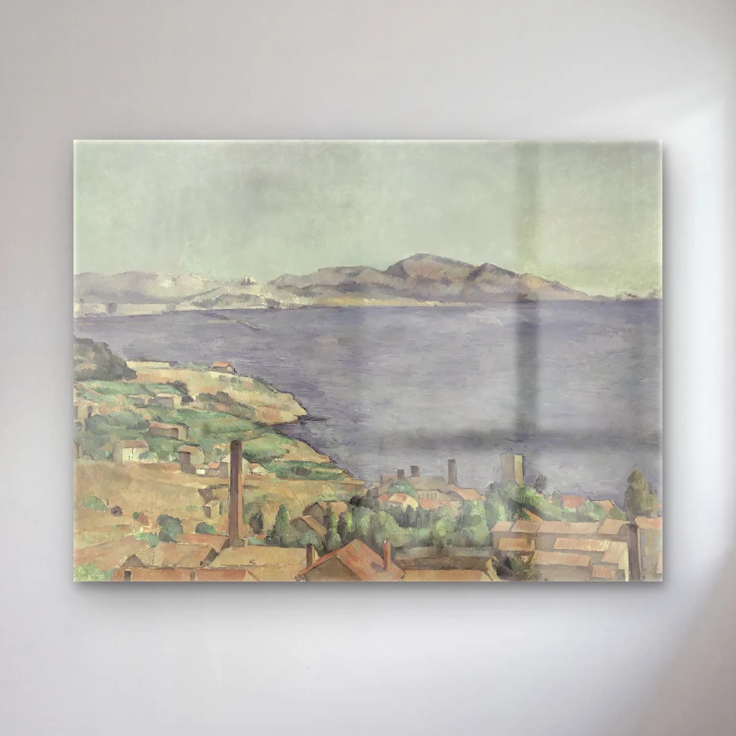 Empresyonist Akdeniz Sahil Kasabası No. 21 cam tablo — Empresyonist Akdeniz Sahil Kasabası No. 21 — empresyonist akdeniz sahil kasabası