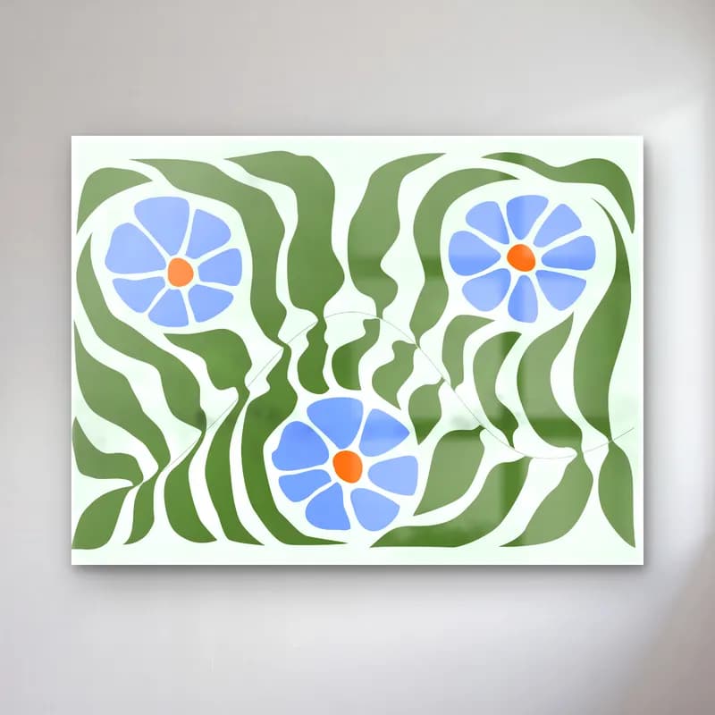 Boho Çiçek Deseni No. 71 cam tablo — Boho Çiçek Deseni No. 71 — boho çiçek deseni