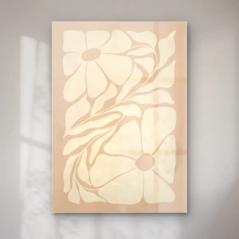 Boho Çiçek Deseni No. 74 cam tablo — Boho Çiçek Deseni No. 74 — boho çiçek deseni