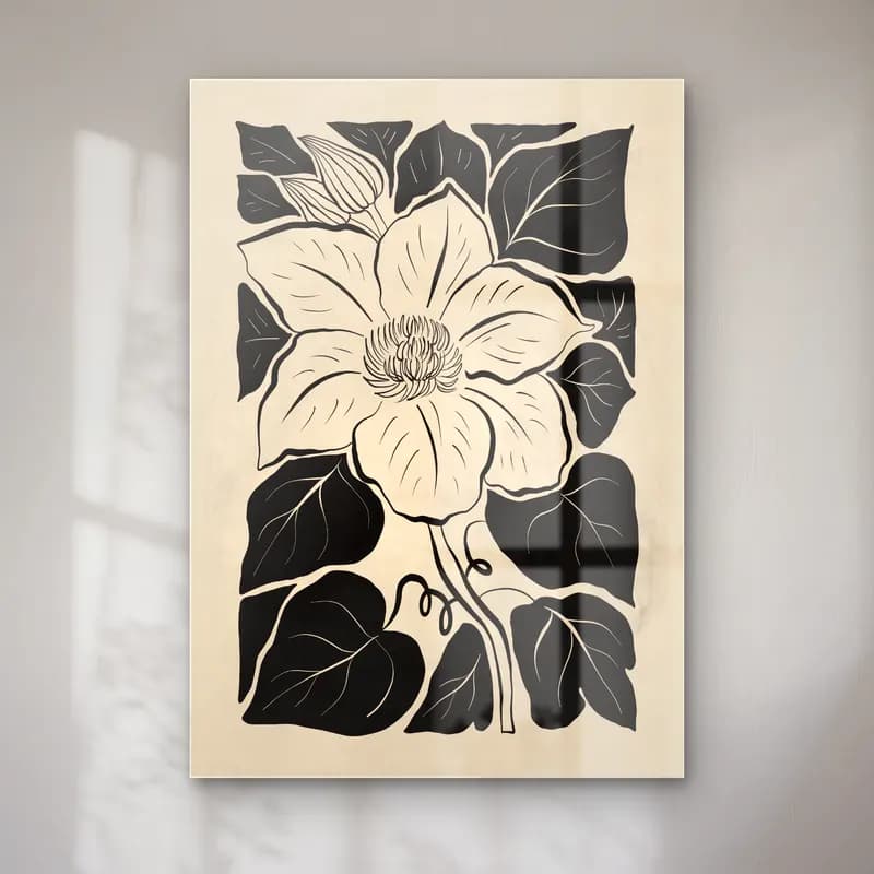 Botanik İllüstrasyon Çiçek Deseni No. 29 cam tablo — Botanik İllüstrasyon Çiçek Deseni No. 29 — botanik i̇llüstrasyon çiçek deseni