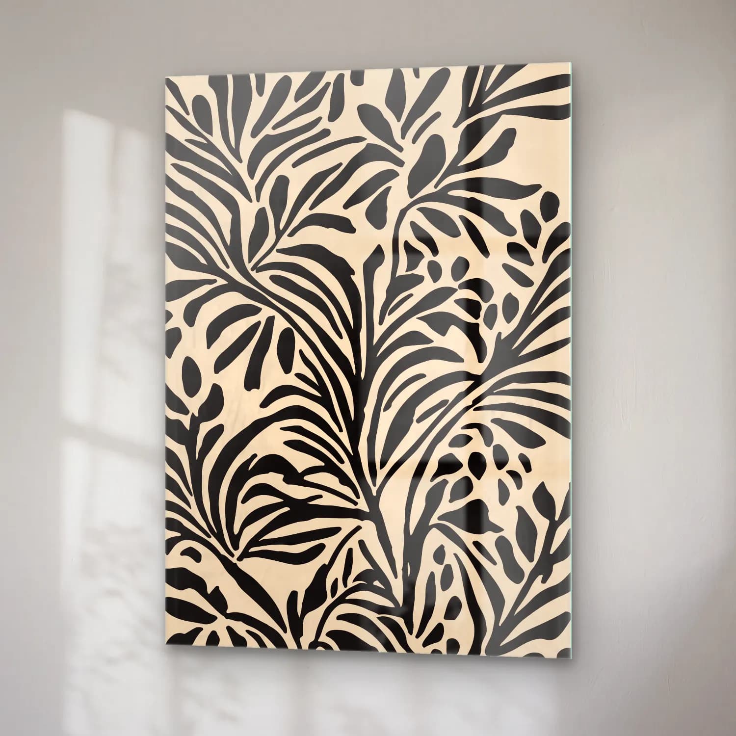 Boho Çiçek Deseni No. 75 cam tablo — sağ açıdan görünüm